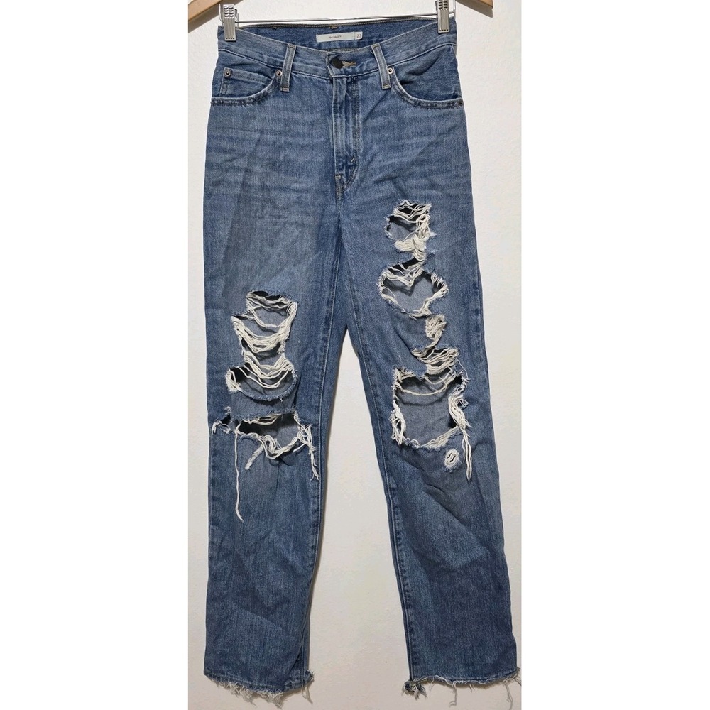 LEVI'S High Rise '94s Baggy Wide Leg Jeans Distressed Denim Women's Sz 23 Grunge